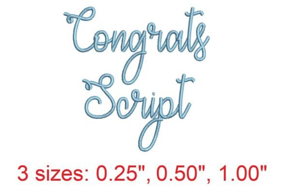 Congrats Script: A Timeless Embroidery Font for Personalized Gifts