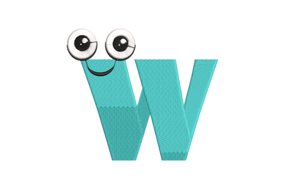 Funny Letter W Embroidery Design