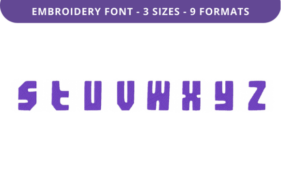 Ghuzag Chest Font Lowercase S to Z for Embroidery Projects