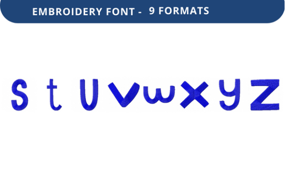 Taffy Luck Font Lowercase S to Z: A Warm and Versatile Embroidery Choice